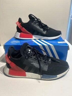 Adidas NMD Black Red Blue Runner Sneakers, Men’s size 13